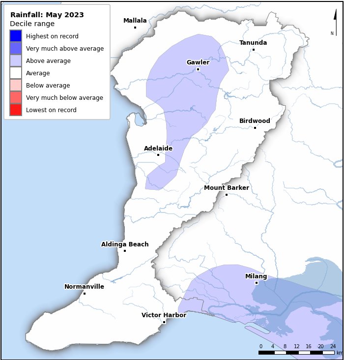 Rainfall deciles: May 2023