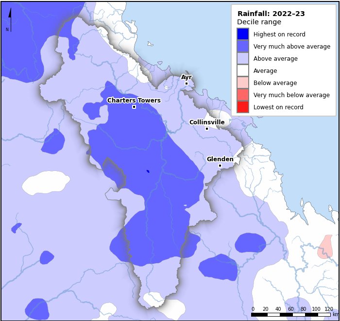 Rainfall deciles: July 2022–June 2023