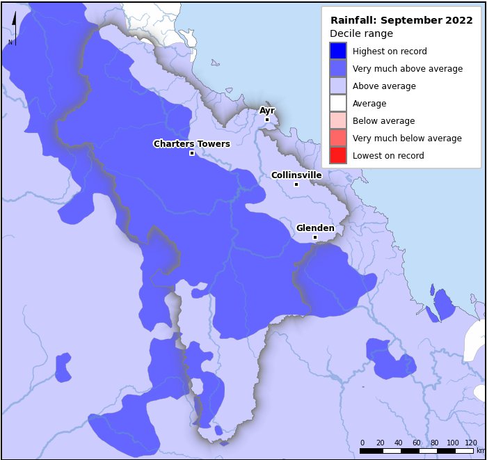 Rainfall deciles: September 2022