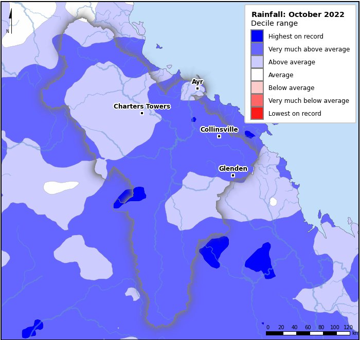 Rainfall deciles: October 2022