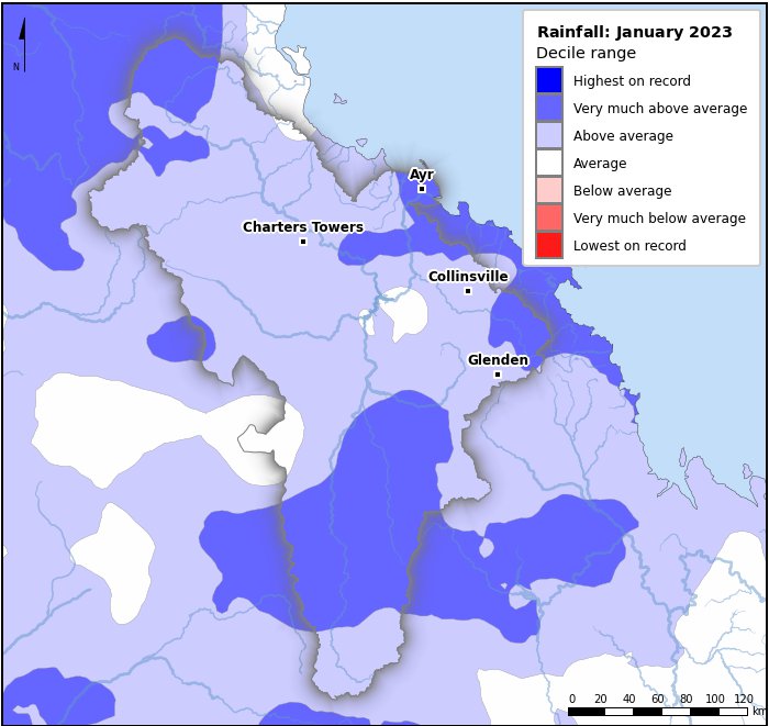 Rainfall deciles: January 2023