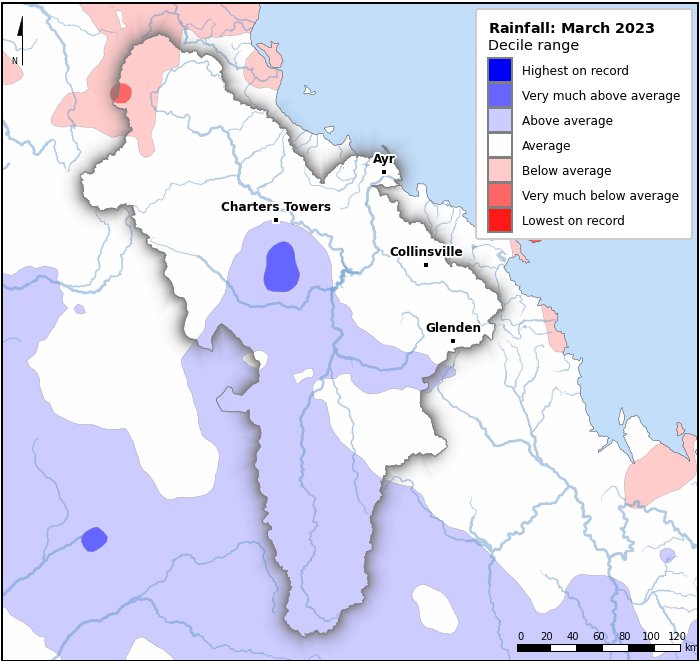 Rainfall deciles: March 2023
