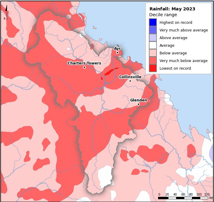 Rainfall deciles: May 2023