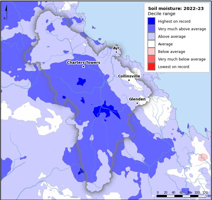 Soil moisture deciles: July 2022–June 2023
