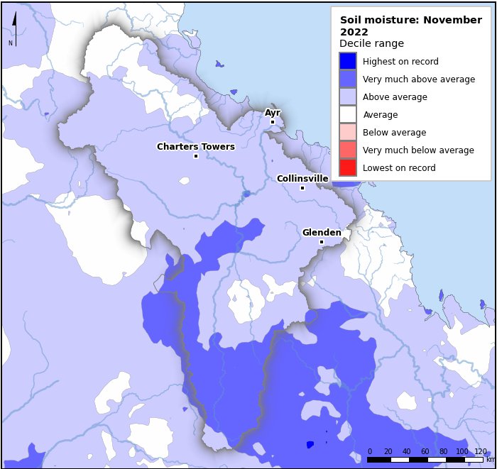 Soil moisture deciles: November 2022
