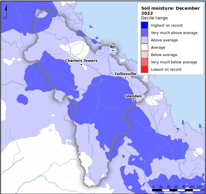Soil moisture deciles: December 2022