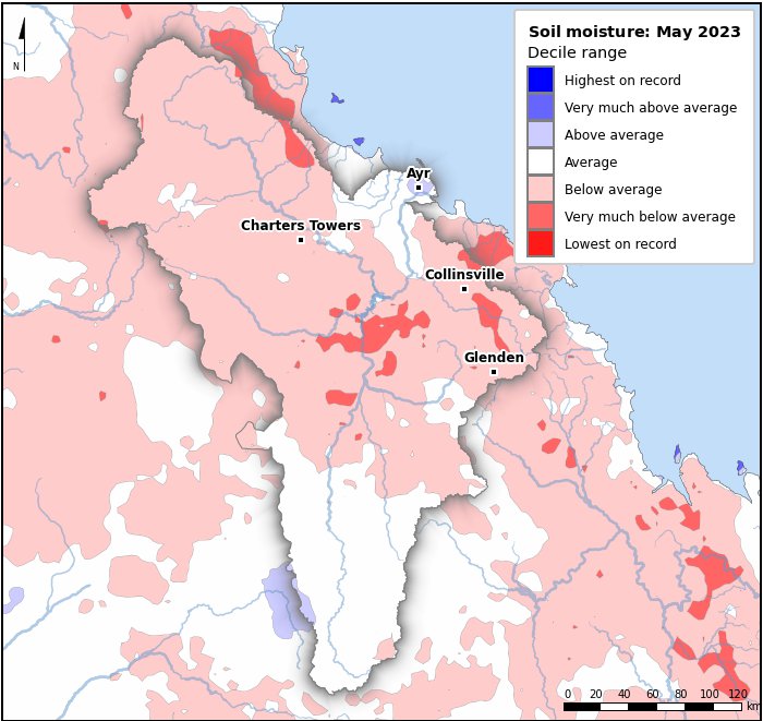 Soil moisture deciles: May 2023