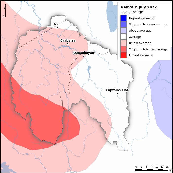 Rainfall deciles: July 2022
