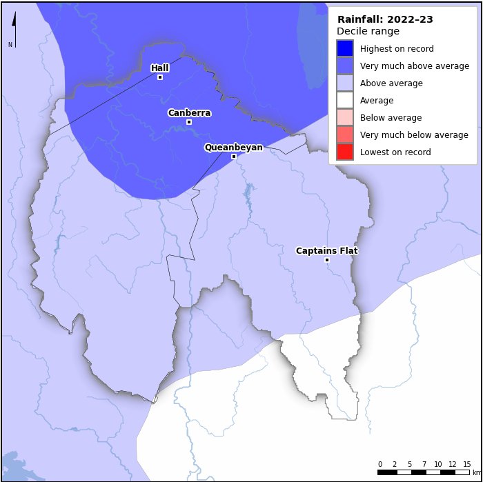 Rainfall deciles: July 2022–June 2023