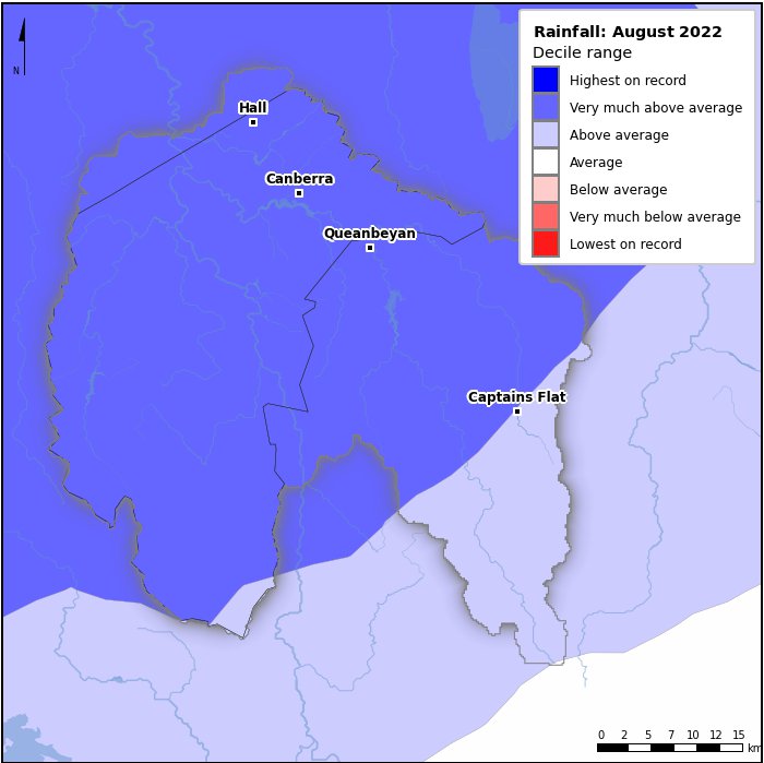 Rainfall deciles: August 2022