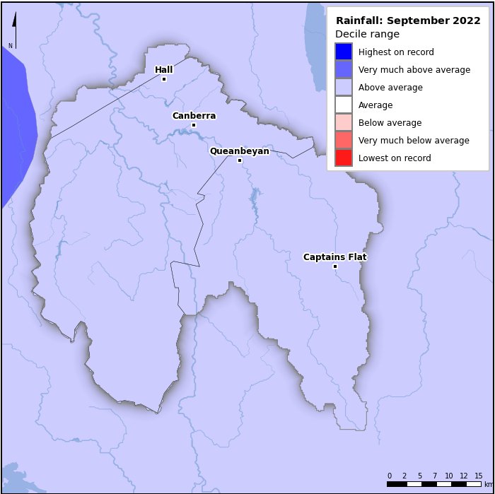 Rainfall deciles: September 2022