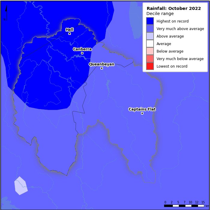 Rainfall deciles: October 2022