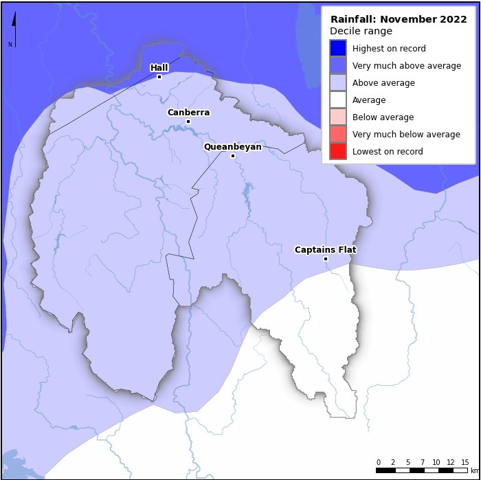 Rainfall deciles: November 2022
