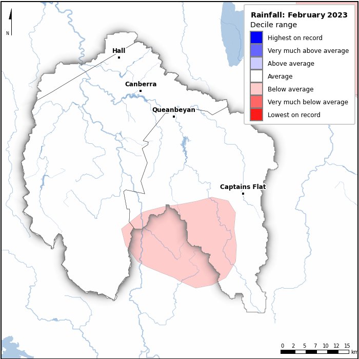 Rainfall deciles: February 2023