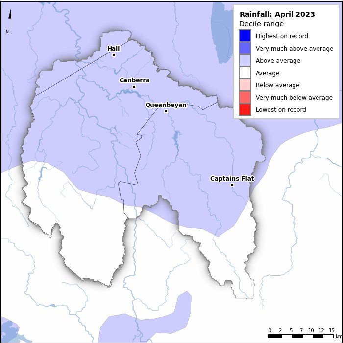 Rainfall deciles: April 2023