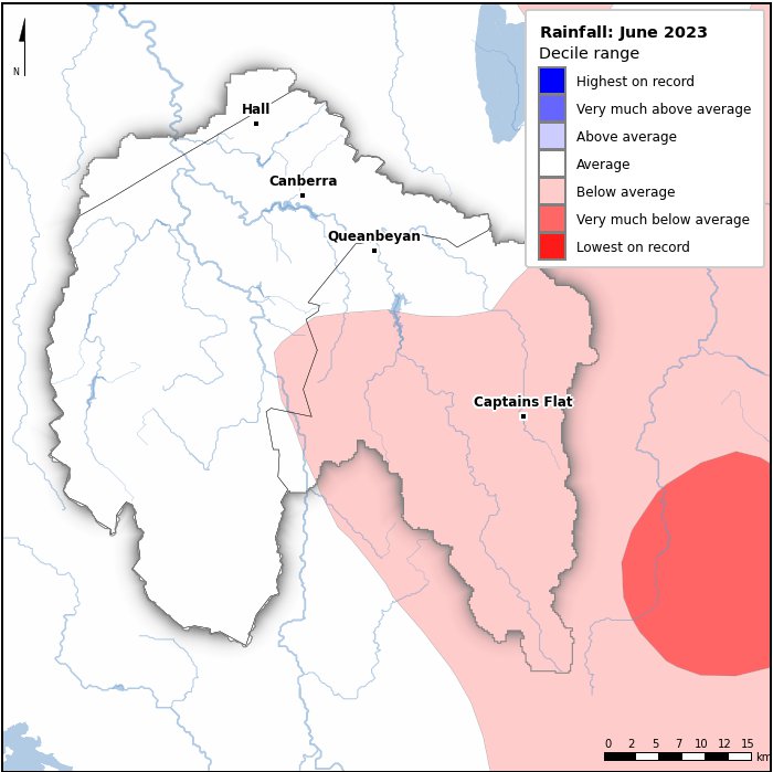 Rainfall deciles: June 2023