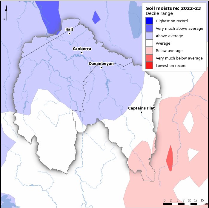 Soil moisture deciles: July 2022–June 2023