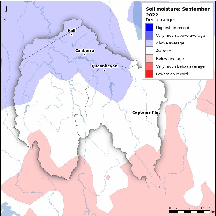 Soil moisture deciles: September 2022