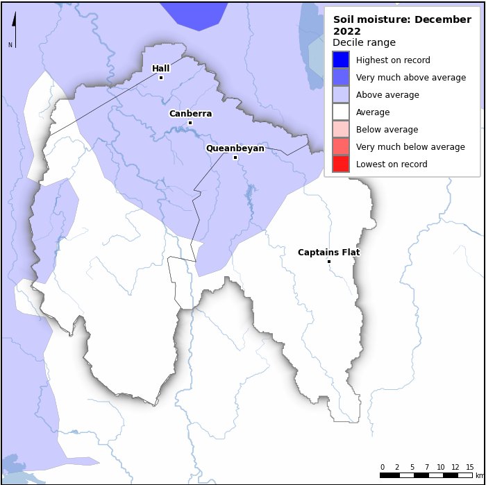 Soil moisture deciles: December 2022