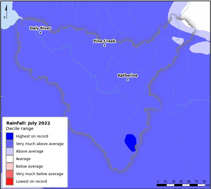 Rainfall deciles: July 2022