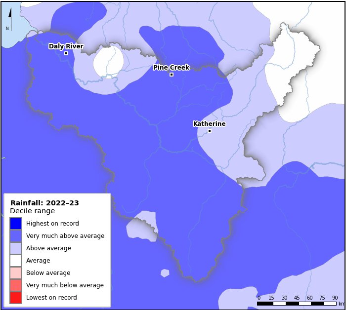 Rainfall deciles: July 2022–June 2023