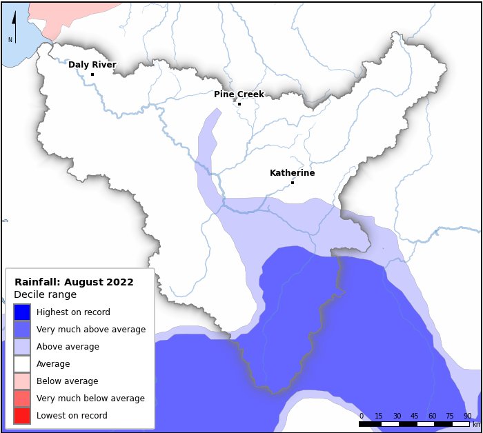 Rainfall deciles: August 2022