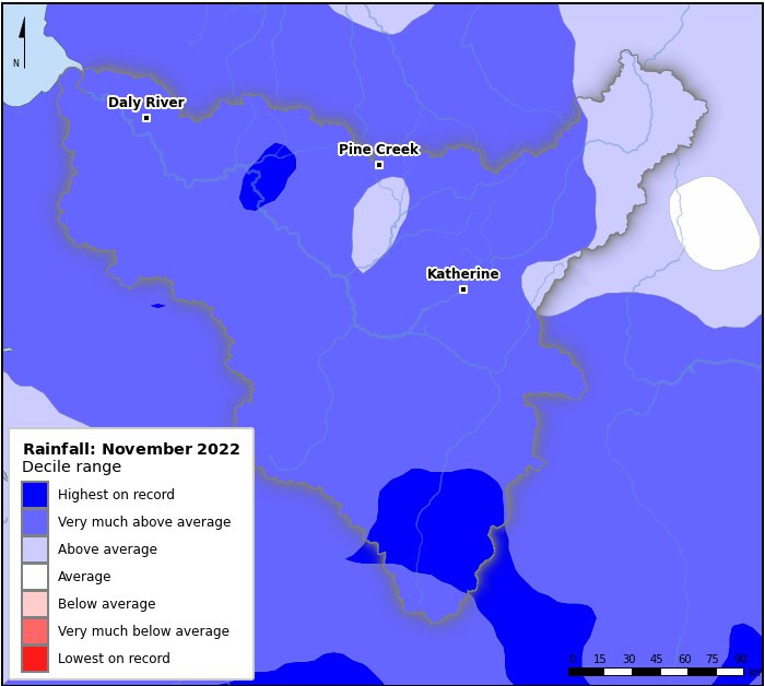 Rainfall deciles: November 2022