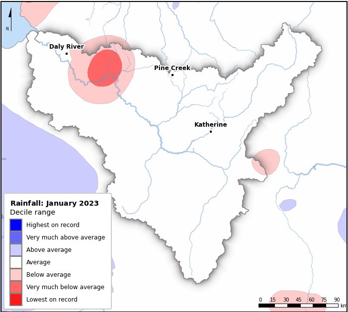Rainfall deciles: January 2023