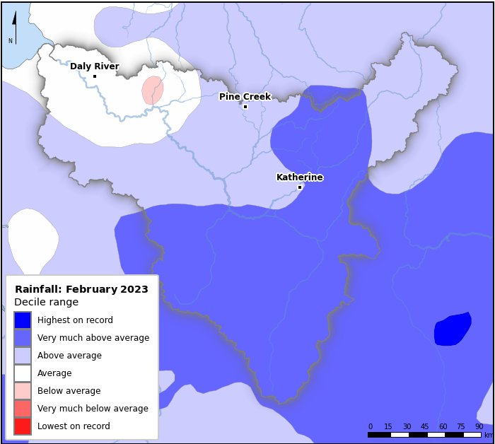 Rainfall deciles: February 2023