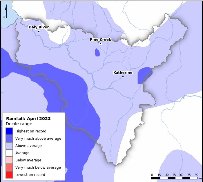 Rainfall deciles: April 2023