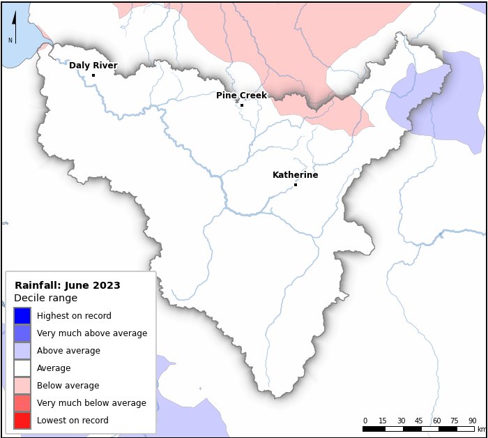 Rainfall deciles: June 2023