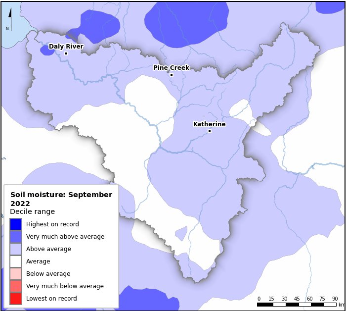 Soil moisture deciles: September 2022