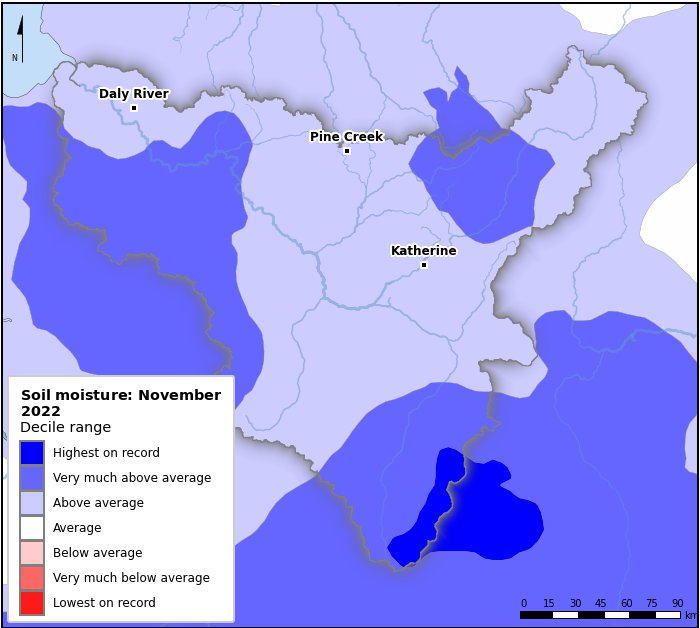 Soil moisture deciles: November 2022