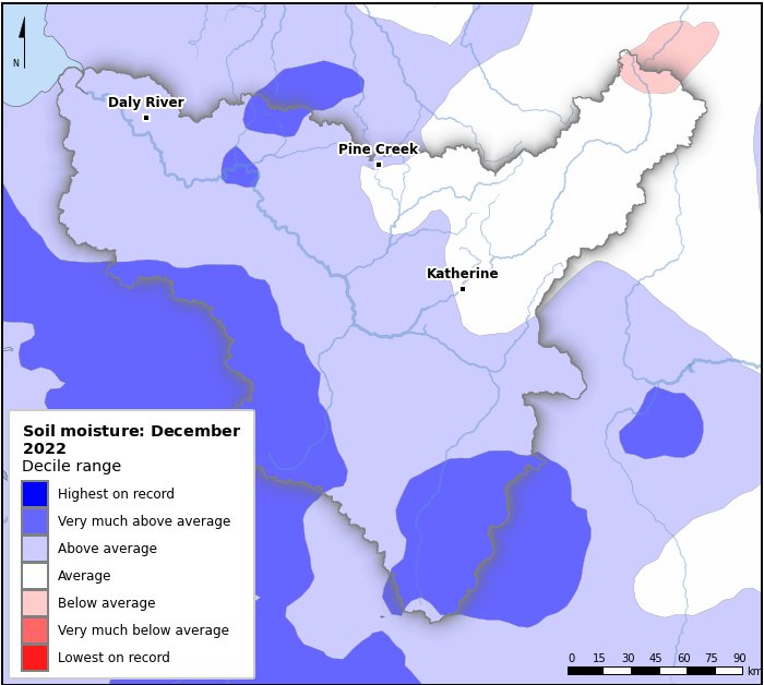 Soil moisture deciles: December 2022