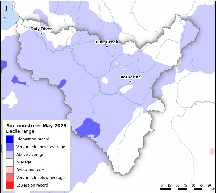Soil moisture deciles: May 2023
