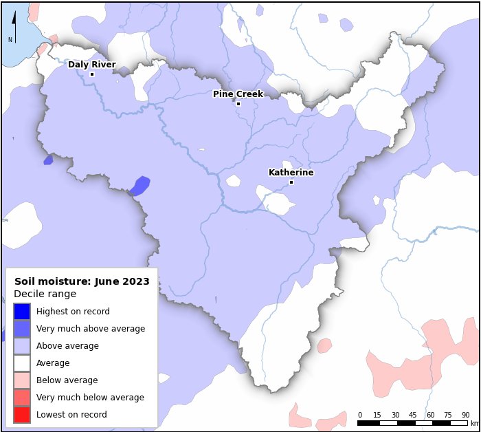Soil moisture deciles: June 2023