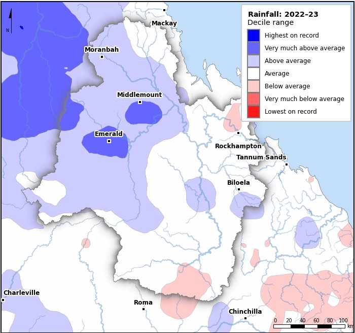 Rainfall deciles: July 2022–June 2023