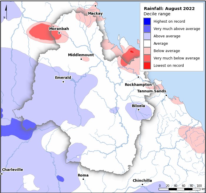 Rainfall deciles: August 2022