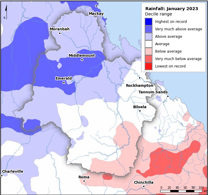 Rainfall deciles: January 2023