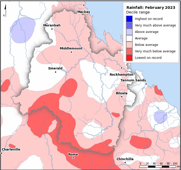Rainfall deciles: February 2023