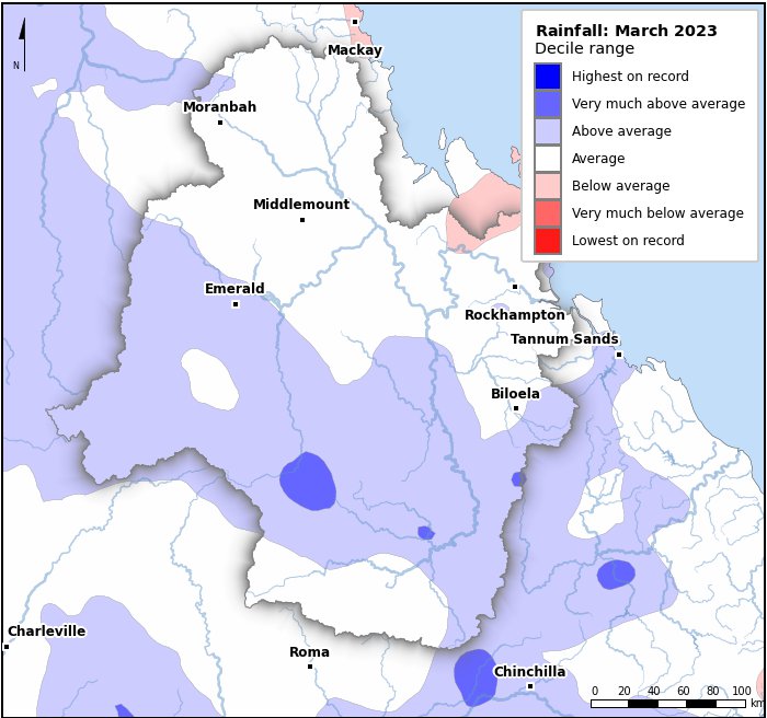 Rainfall deciles: March 2023