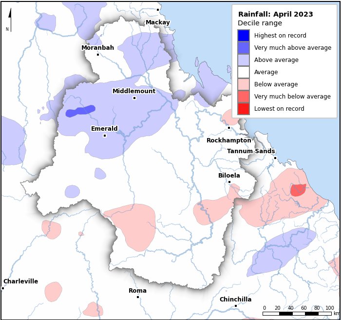 Rainfall deciles: April 2023