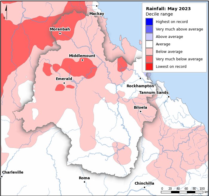 Rainfall deciles: May 2023