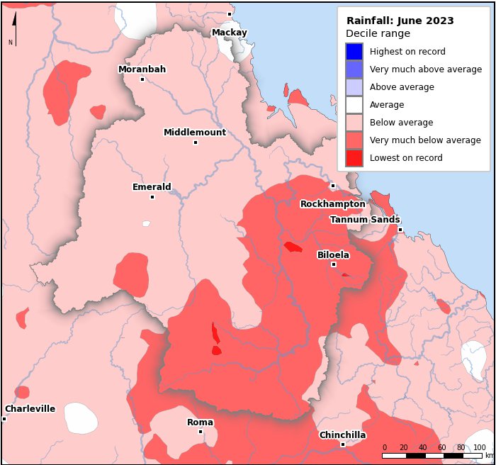 Rainfall deciles: June 2023