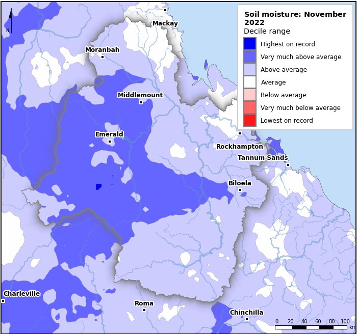 Soil moisture deciles: November 2022