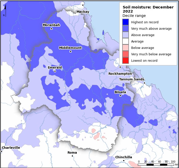 Soil moisture deciles: December 2022