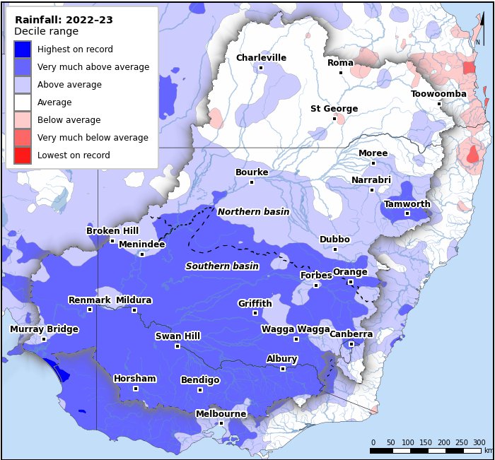 Rainfall deciles: July 2022–June 2023