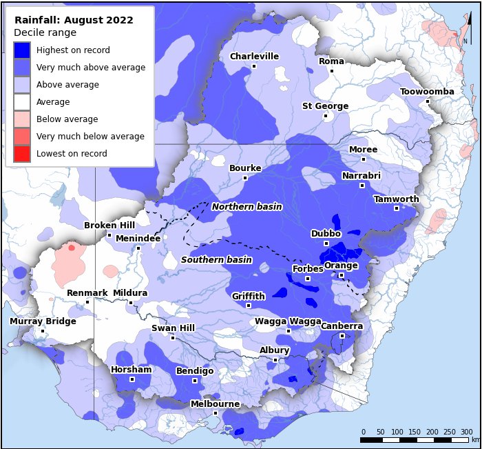 Rainfall deciles: August 2022