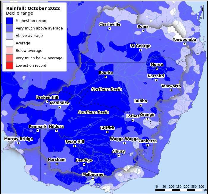 Rainfall deciles: October 2022