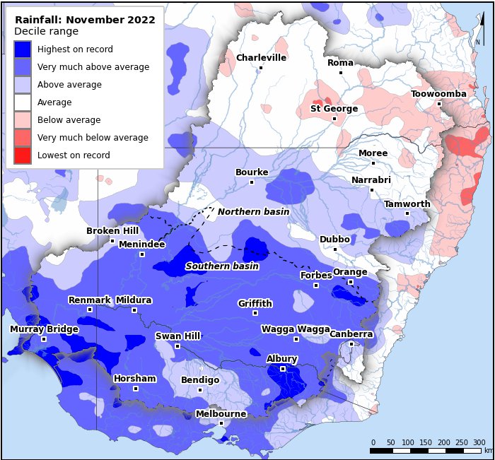 Rainfall deciles: November 2022